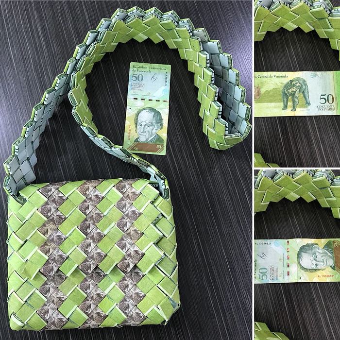 Bolsos hechos con billetes: el triste final de la moneda venezolana