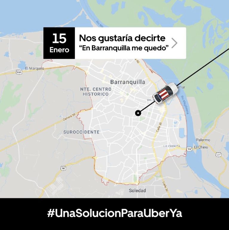 Uber adelanta su salida de Colombia y se va primero de Barranquilla