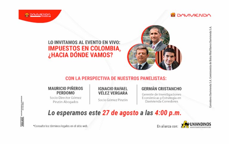 Davivienda Corredores presentará su próximo Live ‘Impuestos en Colombia, ¿hacia dónde vamos?’
