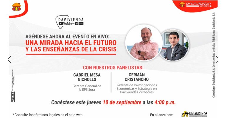 Davivienda Corredores presentará su próximo Live ‘Una mirada hacia el futuro y las enseñanzas de la crisis’