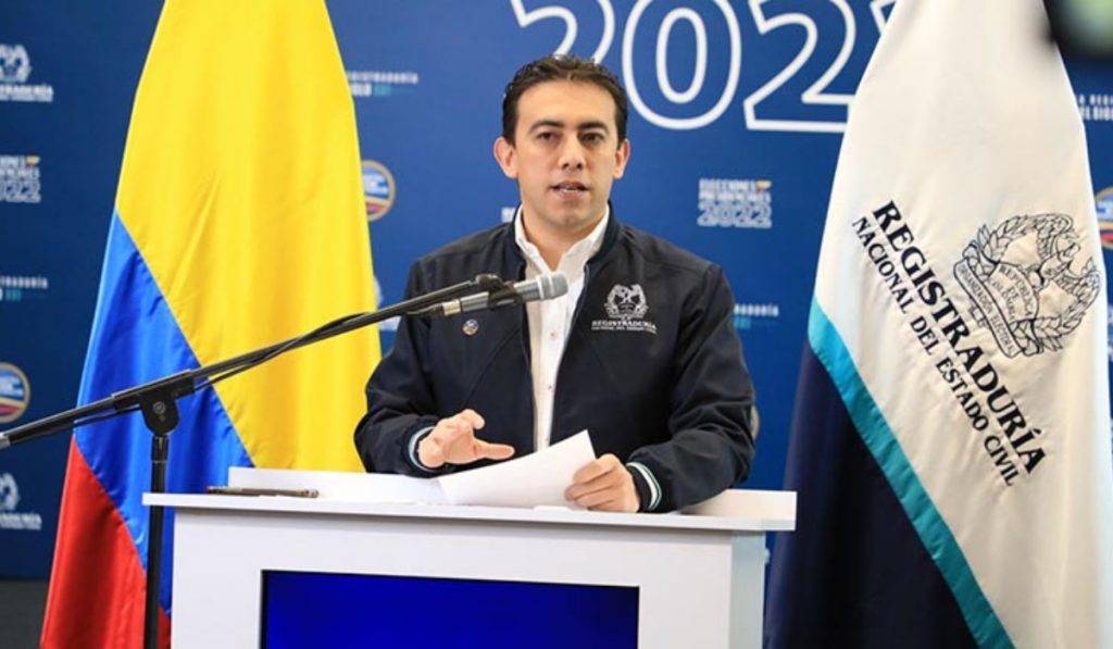 Registrador, Alexander Vega  elecciones en Colombia 2022