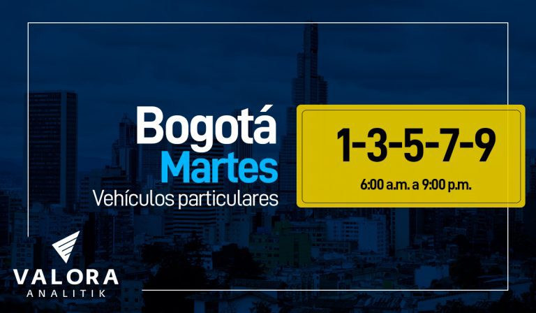 Pico y placa en Bogotá hoy martes 13 de diciembre