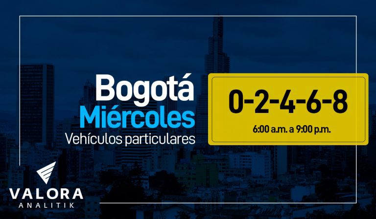 Pico y placa en Bogotá hoy miércoles 10 de agosto