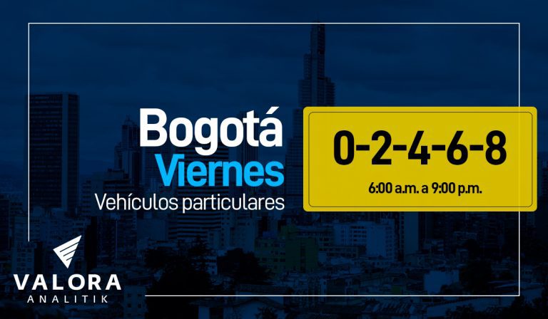 Bogotá: Pico y placa este viernes 2 de septiembre