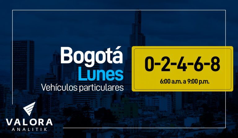 Pico y placa en Bogotá hoy lunes 22 de agosto