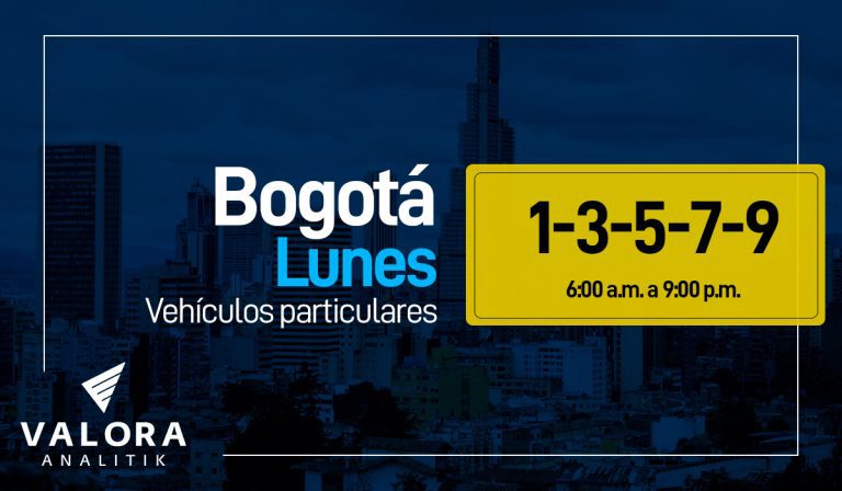 Pico y placa en Bogotá hoy lunes 19 de septiembre