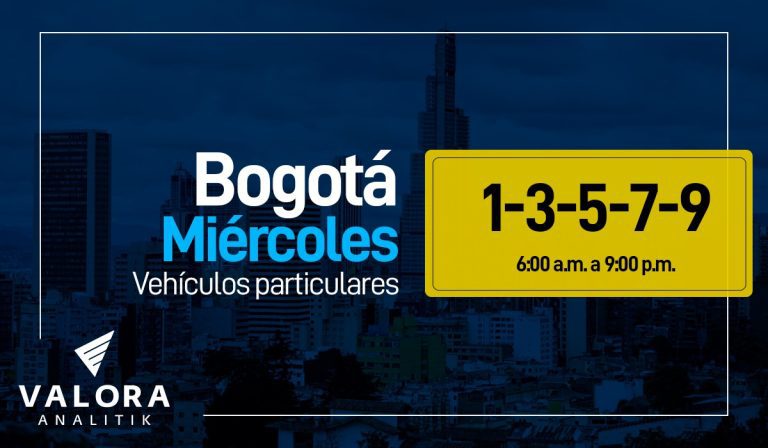Pico y placa Bogotá hoy miércoles 31 de agosto