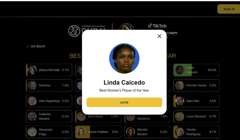 ¿Contra quién compite Linda Caicedo por ser la mejor futbolista femenina del año?