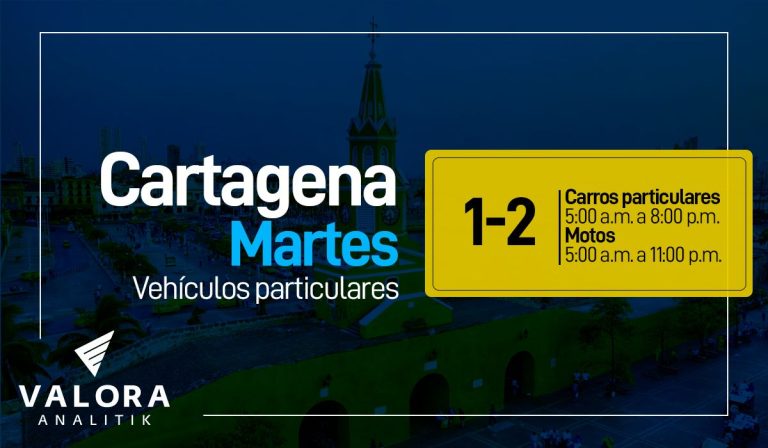 Cartagena: este es el horario de pico y placa este 13 de diciembre