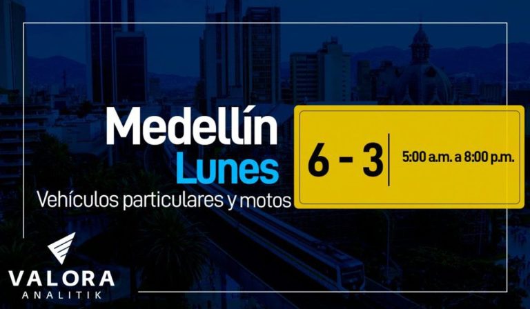 Cambio en pico y placa Medellín este 19 de diciembre: carros y moto