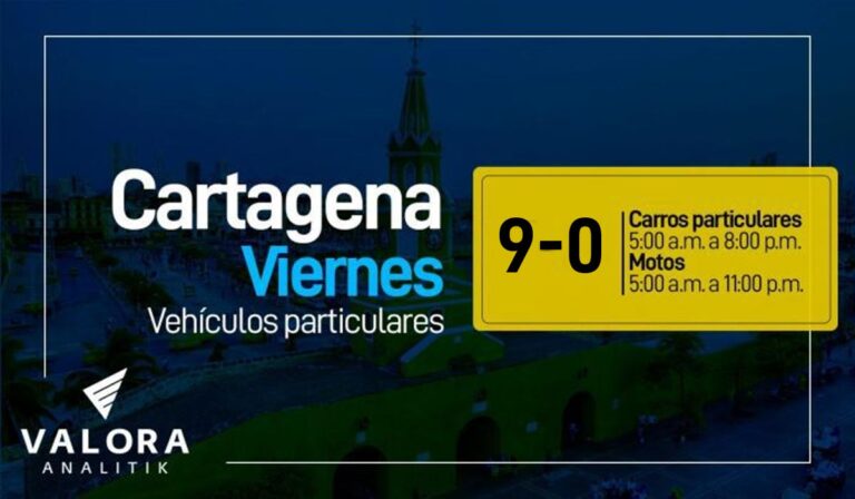 Este 31 de marzo es el último día del primer ciclo del pico y placa en Cartagena
