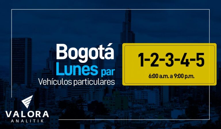 Pico y placa en Bogotá este lunes 24 de abril