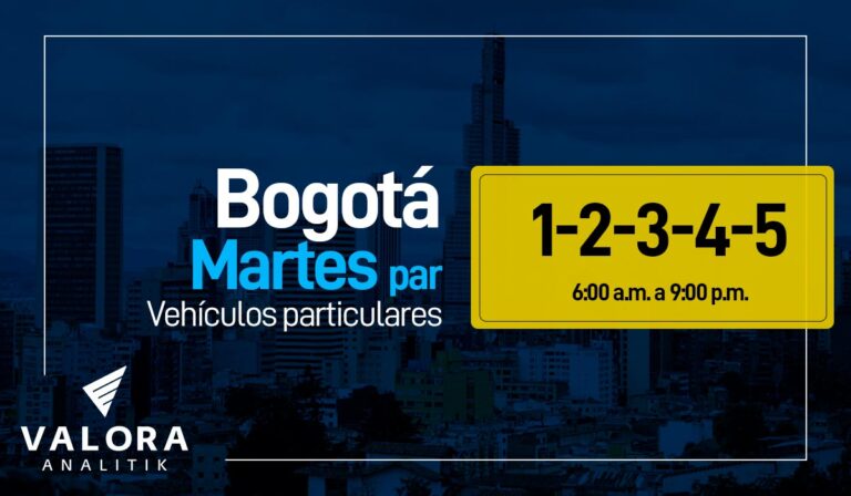 Pico y placa en Bogotá este martes 18 de abril