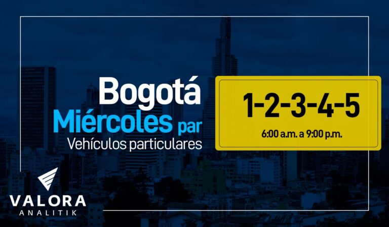Pico y placa en Bogotá miércoles 26 de abril