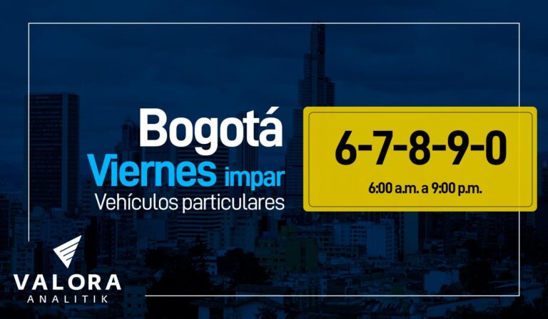 Pico y placa en Bogotá este viernes 21 de abril