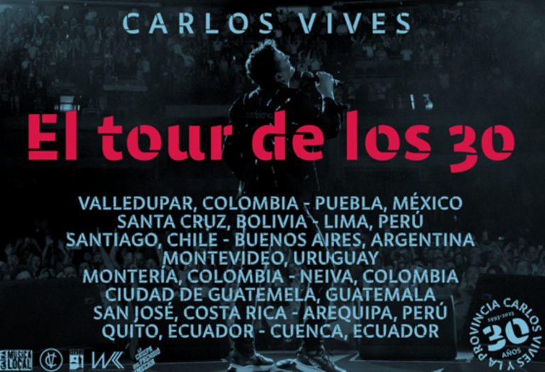«El Tour de los 30» de Carlos Vives llega para conmemorar su trayectoria musical