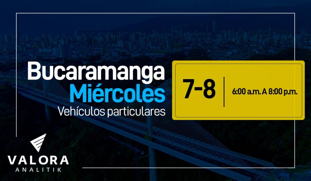 pico y placa miércoles 31 de mayo en Bucaramanga.