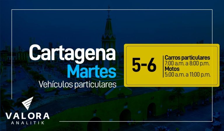 Cambios en pico y placa de Cartagena para motos y particulares este 4 de abril