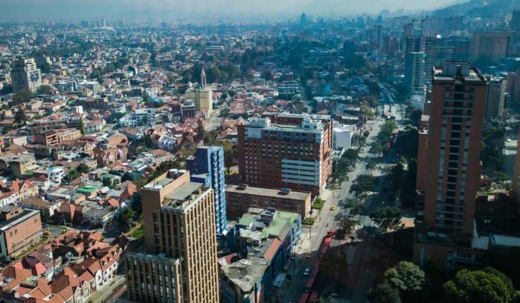 Imagen panorámica muestra la movilidad en Bogotá