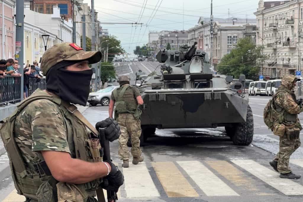 Combatientes del grupo mercenario Wagner en Rostov, Rusia