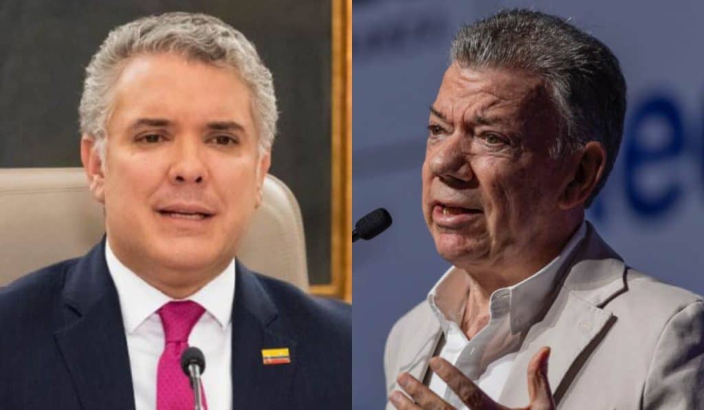 Iván Duque y Juan Manuel Santos, expresidente de Colombia