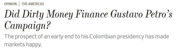 Wall Street Journal sobre Gustavo Petro