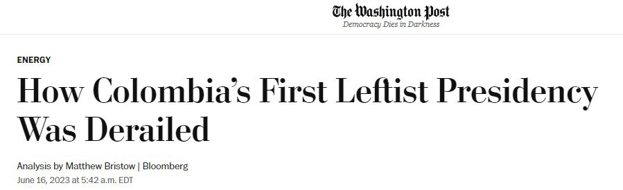Washington Post sobre Gustavo Petro