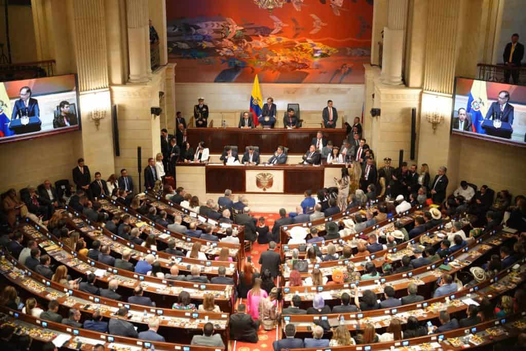 Congreso de la República, durante la intervención de la oposición de Gustavo Petro