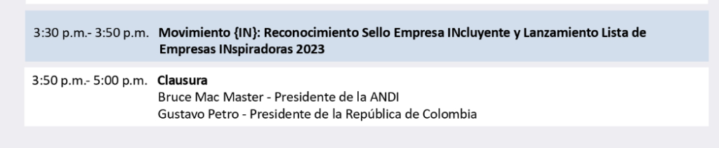 Agenda de la ANDI 2023