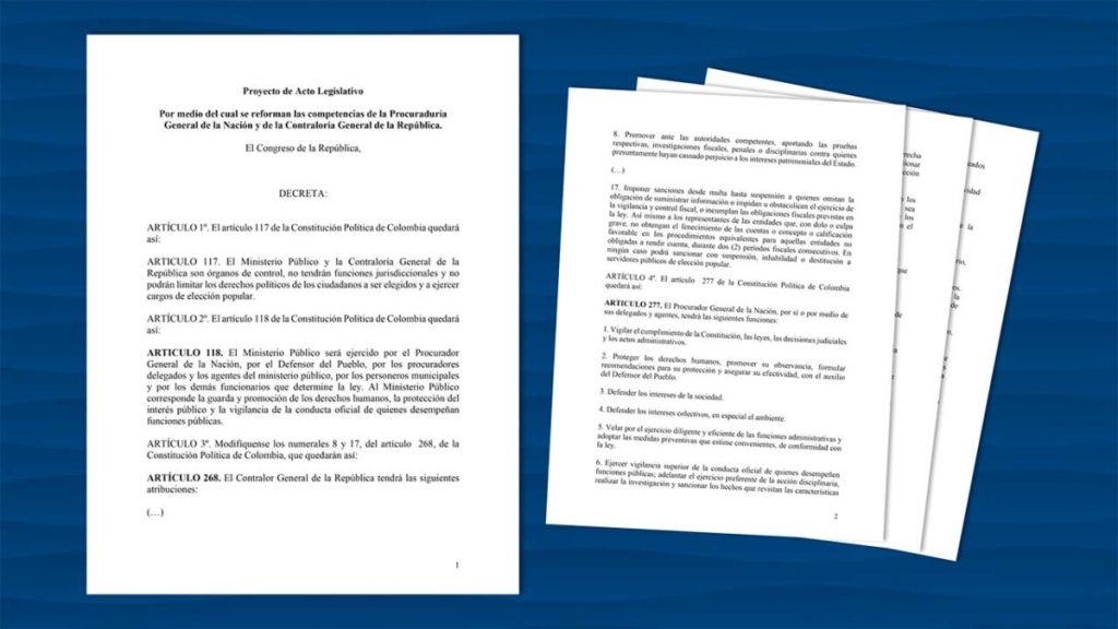 El ministerio de Justicia publica borrador de Acto Legislativo que reforma competencias de la Procuraduría y Contraloría