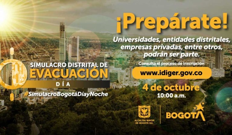 ¿Cómo puede participar en el simulacro contra terremotos en Bogotá el 4 de octubre?
