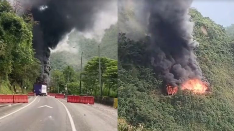 Cierre total en vía Bogotá – Villavicencio por incendio en túnel de Quebrada Blanca